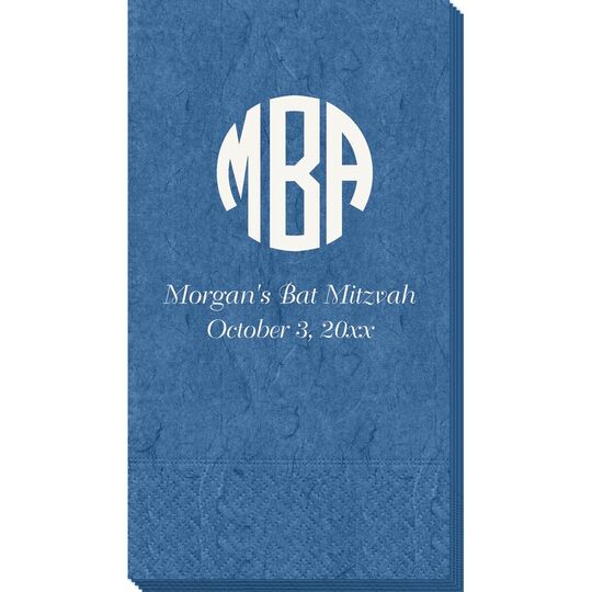 Rounded Monogram with Text Bali Guest Towels
